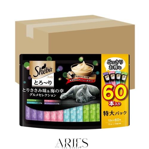 シーバ とろ〜り メルティ おやつ 成猫用 とりささみ味＆海の幸グルメセレクション 12g×720本(1パック60本×12パック) キャットフード