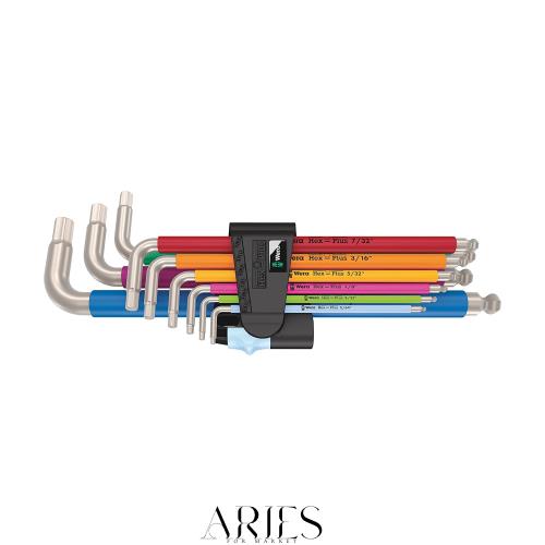 Wera(ヴェラ) 05022860001 | 3950/9 ヘックスプラスマルチカラー、インチサイズステンレス1 SB、ステンレス【日本正規輸入品】