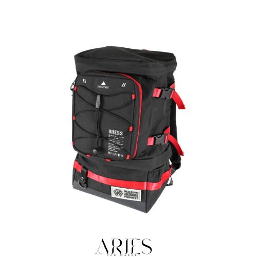 ドレス(DRESS) フィッシングリュック DRESSレッド 大きいサイズ 防災 災害 拡張性 防水 釣り タックルバッグ ロッドホルダー バッグパッ