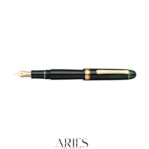 プラチナ万年筆 万年筆 #3776 センチュリー ローレルグリーン 太字 PNB-15000#41-4 本体サイズ:139.5x15.4mm/太/20.5g