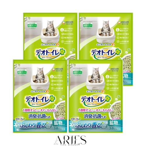 デオトイレ 猫用 サンド 香る消臭 抗菌サンド グリーン 3.8L×4個 おしっこ ペット用品 ユニチャーム[ケース販売] 5,383円