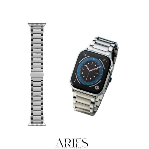 エレコム Apple Watch (アップルウォッチ) バンド 41mm 40mm 38mm [Apple Watch 8 7 SE2 SE 6 5 4 3 2 1 対応] プレミアムステンレス 3連