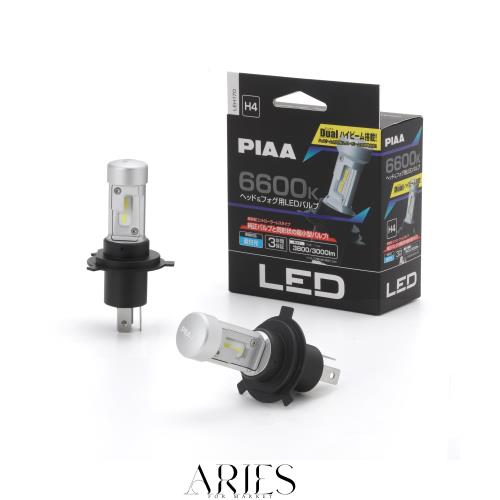 PIAA(ピア) 車用 バルブ ヘッドライト/フォグライト用 LED 6600K 〈コントローラーレスタイプ〉 12V 18/18W Hi3800/Lo3000lm H4 3年保証