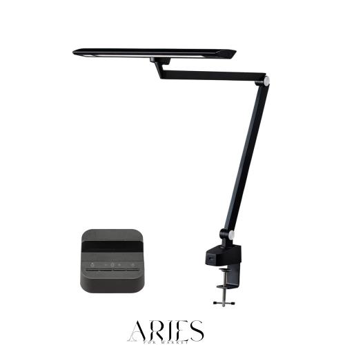 【節電対策】 【目に優しい】 アイリスオーヤマ デスクライト クランプタイプ 調光調色 手元リモコン スマホスタンド付 USB充電可 左右対