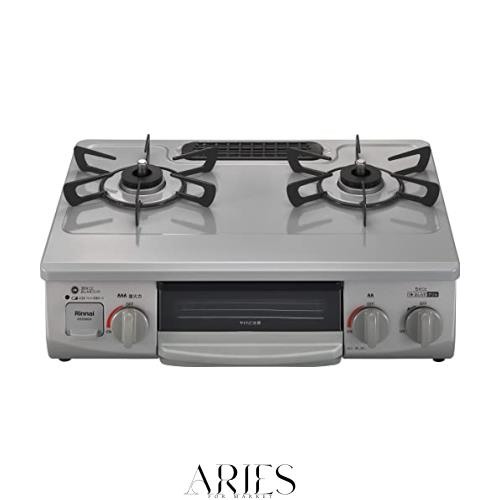 リンナイ ガステーブル 都市ガス12A・13A用 幅約56cm 片面焼きグリル 左強火力 KG35NGRL/13A スカイグレー