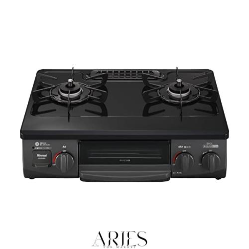 リンナイ ガステーブル 都市ガス12A・13A用 幅約56cm 片面焼きグリル 右強火力 KG35NBKR/13A ブラック