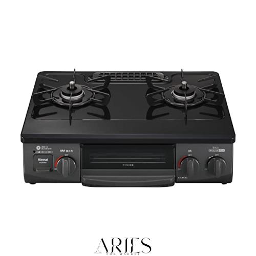 リンナイ ガステーブル 都市ガス12A・13A用 幅約56cm 片面焼きグリル 左強火力 KG35NBKL/13A ブラック