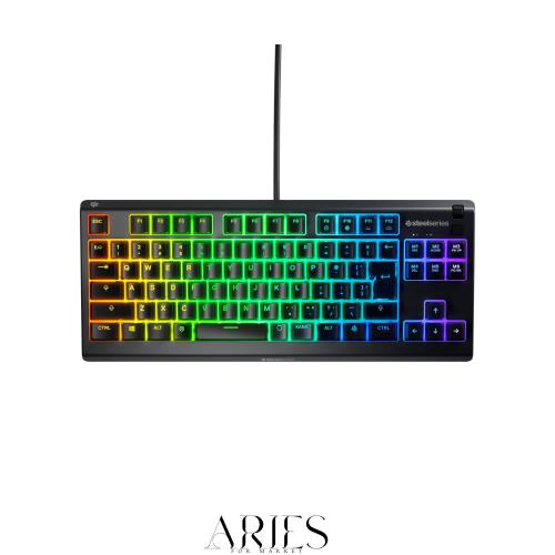 SteelSeries ゲーミングキーボード テンキーレス 有線 Apex 3 TKL 日本語配列 静音スイッチ IP32防滴 24キー同時押し対応 ブラック