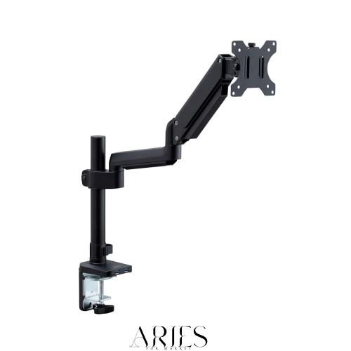 アイリスオーヤマ(IRIS OHYAMA) モニターアーム ディスプレイ ディスプレイアーム シングルUSB付き DA-G101U ブラック シングル