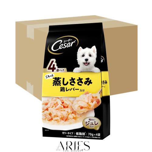 シーザー ドッグフード ごろっと蒸しささみ 鶏レバー入り 成犬用 70g×4袋×36個(ケース買い)