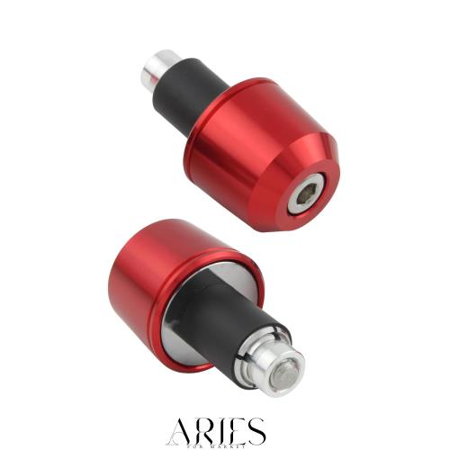 ポッシュフェイス(POSH FAITH) バイク用品 ハンドルバーエンド ミドルウェイトバーエンド ユニバーサル ハンドル内径14-19mm対応 レッド