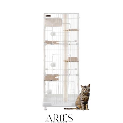 アイリスオーヤマ キャットタワー付ケージ スリム オフホワイト 猫用 高さ169×幅69×奥行54.5cm PCLC-703