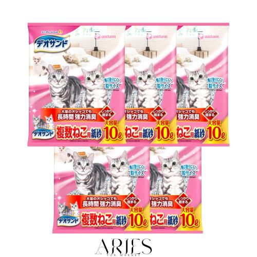 【しっかり固まる】デオサンド 複数ねこ用紙砂 50L(10L×5個)[ 猫砂 紙タイプ ]【強力消臭】 5,701円