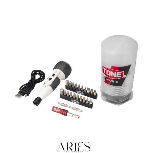 トネ(TONE) 電動ドライバービットセット CHD221S ビット差込＆6.35mm(1/4”) 2.5N・m 内容23点 ホワイト