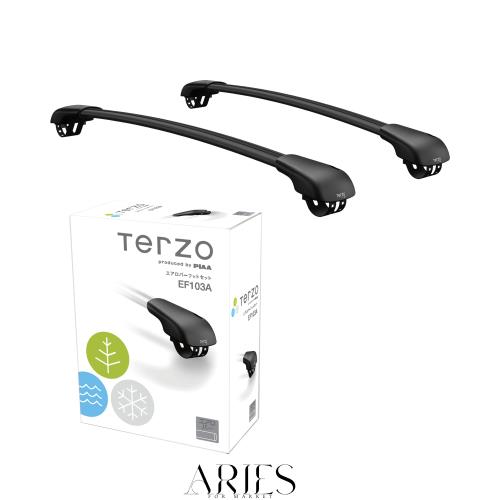 【Amazon.co.jp 限定】Terzo テルッツォ (by PIAA) 車種別ベースキャリアセット 4個入 エアロバータイプ ブラック ルーフレールタイプ 風