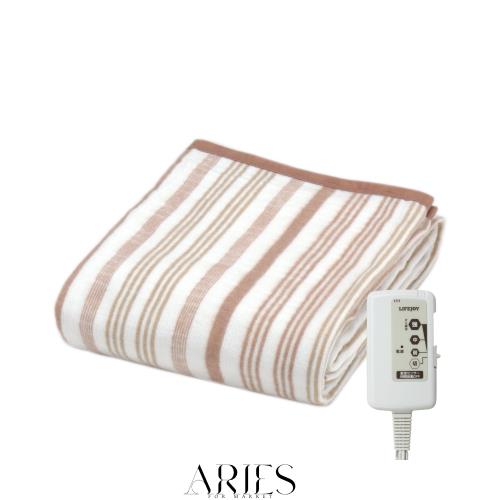 ライフジョイ 電気毛布 日本製 掛け 敷き 兼用 シングル ブラウン 188cm×130cm 洗濯可能 8時間OFFタイマー機能付 室温センサー付 頭寒足