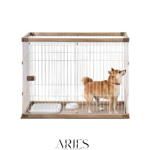 アイリスオーヤマ 犬 サークル ウッディサークル ハイタイプ ライトナチュラル 中型犬用 幅120×奥行80×高さ90cm PWSR-1280HV