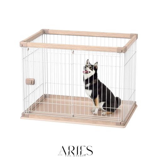 アイリスオーヤマ 犬 サークル ウッディサークル ライトナチュラル 小型犬用 幅97.5×奥行66.5×高さ71cm PWSR-960V