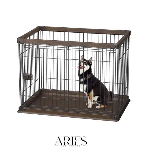 アイリスオーヤマ(IRIS OHYAMA) 犬 サークル ウッディサークル ウォールナット 小型犬用 幅97.5×奥行66.5×高さ71cm PWSR-960Vの通販は 13,225円