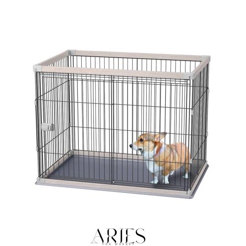 アイリスオーヤマ 犬 サークル ウッディサークル ハイタイプ アッシュグレー 中型犬用 幅120×奥行80×高さ90cm PWSR-1280HV