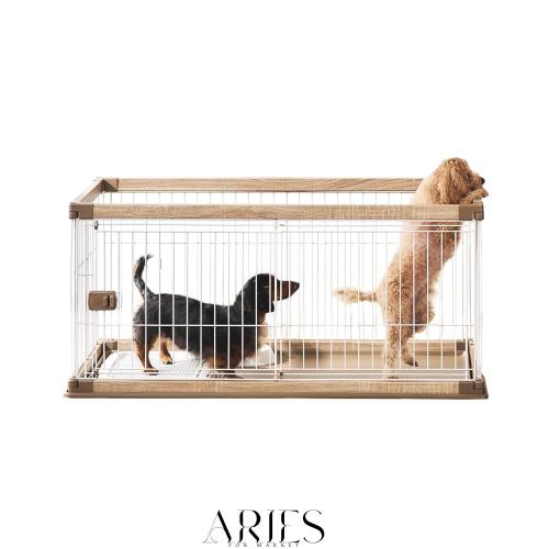 アイリス 犬 サークル ウッディサークル ライトナチュラル 中型犬用