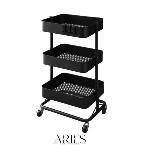 【フック付き・棚高さ可動・奥行スリム】アイリスオーヤマ キッチンワゴン ワゴン 耐荷重各20kg キャスター付き 奥行31センチ 省スペースの通販は 5,206円