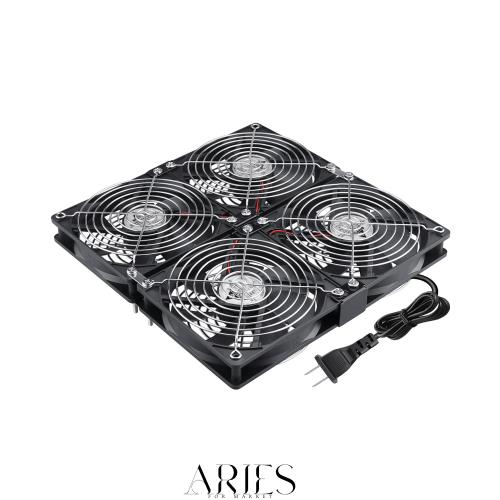 GDSTIME 4 x 120mm x 25mm 換気扇、12V 4連ファン、キャビネットシャーシ冷却ファン、サーバーワークステーション 冷却