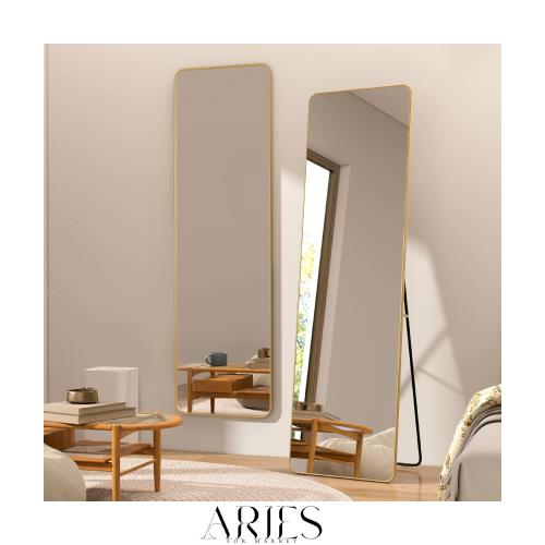 ミルオ君の鏡工房 全身鏡 大きい 姿見鏡 アルミフレーム 丸角 全身ミラー 飛散防止 壁掛け 立て掛け スタンドミラー すがた鏡 全身 (151xの通販はその他インテリア・寝具