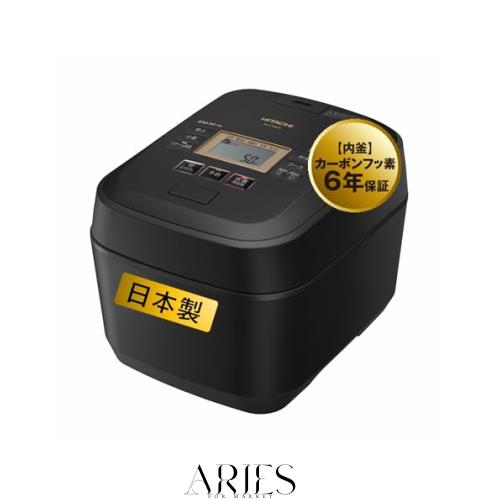 日立(HITACHI) 炊飯器 5.5合 圧力＆スチームIH 蒸気カット RZ-V100FM K フロストブラック 八代目儀兵衛 監修 日本製 大火力 沸騰鉄釜 ふっ