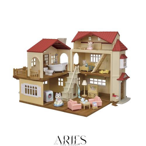 【Amazon.co.jp限定】シルバニアファミリー お家 【 赤い屋根の大きなお家 デラックスセット -屋根裏はひみつのお部屋- 】 22-RZ STマー