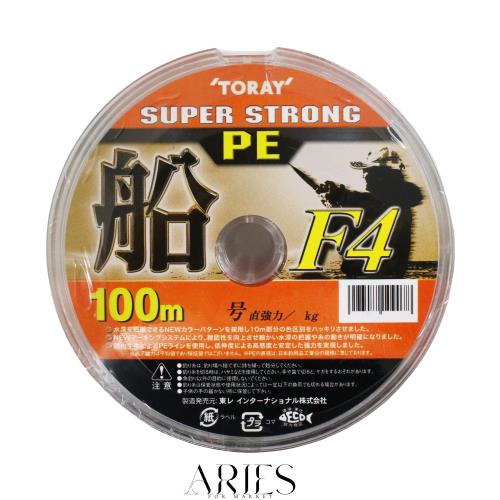 東レ(TORAY) スーパーストロング PE 船 F4 マルチカラー 100m 12連結 [1200m] 1号