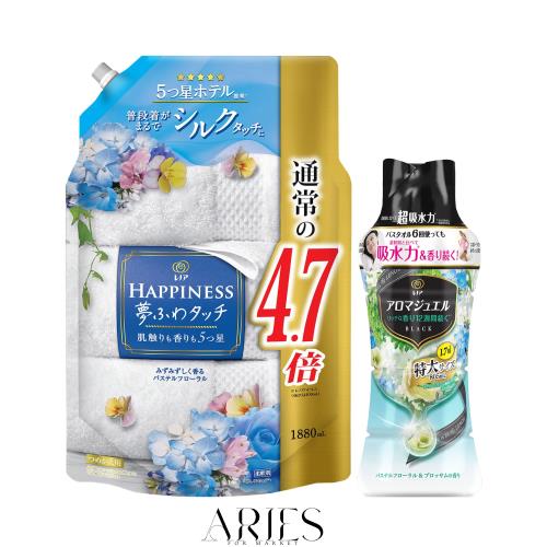 【まとめ買い】 【柔軟剤詰替+ビーズ本体セット】 レノア ハピネス 夢ふわタッチ 柔軟剤 パステルフローラル 詰め替え 1,880mL + アロマの通販は 5,464円