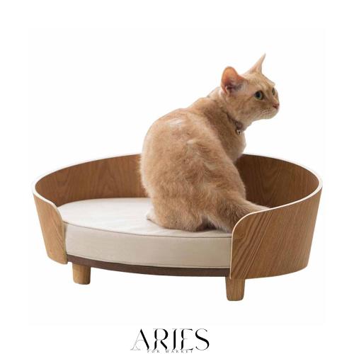 アイリスオーヤマ 猫 ベッド 犬 ベッド プライウッド オーバルペットベッド インテリア PW-OPB49 ナチュラル