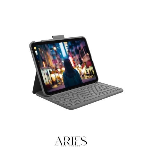 ロジクール iPad 11インチ A16 ＆ 10.9インチ 第10世代 対応 キーボード付きケース Slim Folio iK1060GRA ワイヤレス Bluetooth キーボー