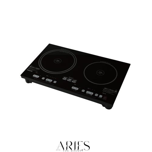 [山善] 2口 IHコンロ IHクッキングヒーター 1400W IH調理器 工事不要 (幅52cmタイプ) タイマー機能 揚げ物対応 煮込みモード搭載 静音設