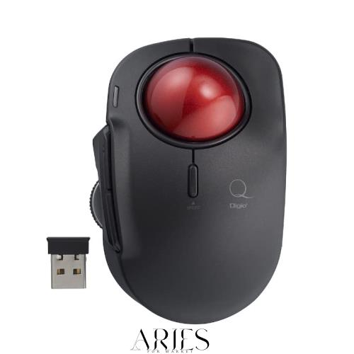 ナカバヤシ(Nakabayashi) Digio2 トラックボールマウス 小型 ワイヤレス 5ボタン レーザー式 人差し指 ブラック MUS-TRLF184BK