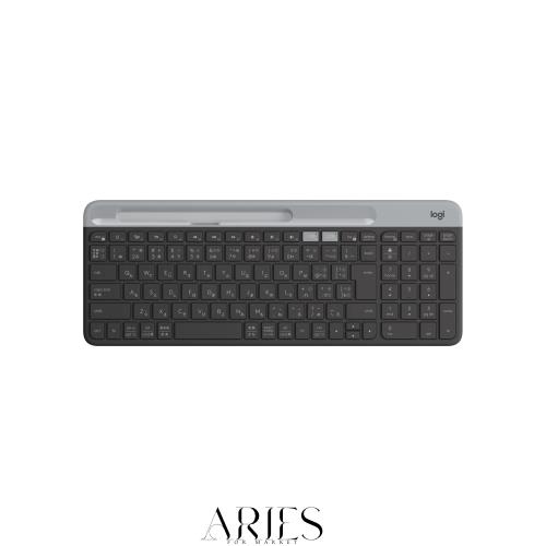 ロジクール 静音 Bluetooth ワイヤレスキーボード K580GR グラファイト 超薄型 小型 Unifying ワイヤレス キーボード 薄型 テンキー 無線