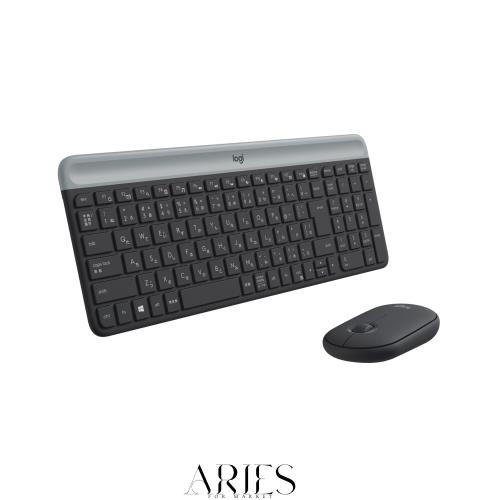 Logicool(ロジクール) 静音 ワイヤレスマウス キーボード セット グラファイト 薄型 USB接続 小型 ワイヤレスキーボード 薄型 テンキー