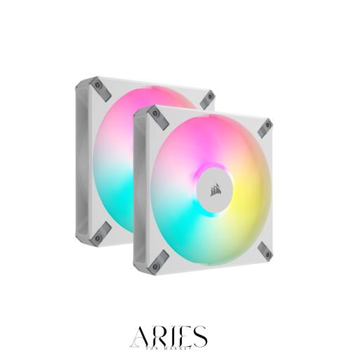 CORSAIR AF140 RGB ELITE WHITE Dual Pack with Lighting Node CORE XT PCケースファン CO-9050160-WW FN1866