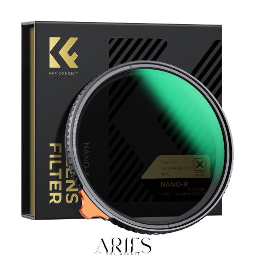 K＆F CONCEPT 72mm 可変NDフィルター ND2-ND32 TRUE COLOR 黄色被り解消可能 両面28層コーティング 光学ガラス 撥水撥油キズ防止 フィルタ