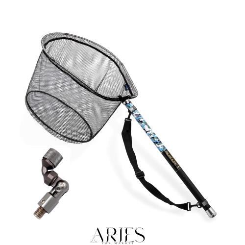 サンライク(SANLIKE) タモ網 玉網 ９段階 伸縮 カーボン製 小継玉の柄 超軽量 釣りタモ タもアミ ランディングネット 磯玉セット 4つ折り