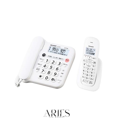 【純正品】シャープ シンプル コードレス 電話機 JD-G33CL 見やすい液晶 迷惑電話防止機能付 パーソナルタイプ 子機1台 ホワイト系