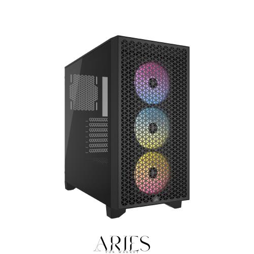CORSAIR 3000D RGB AIRFLOW ATX ミッドタワー PC ケース 【AR120 RGB ファン3基付き】 スロット GPU サポート 120mm ファンを8基まで増設