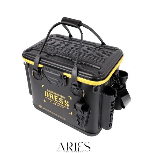 [DRESS] バッカン ブラック/オレンジ(メッシュポケット付き) 釣り用バケツ・バッカン 約34L ロッドホルダー EVA 多機能 釣り 釣り具 釣り