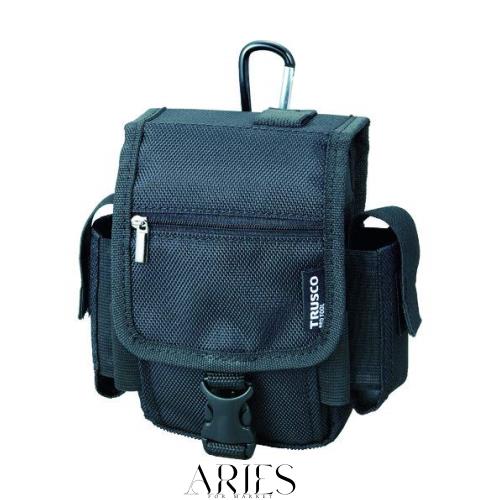 TRUSCO(トラスコ) コンパクトツールケース ツーサイドポケット ブラック TCTC1808-BK × 20個 【ケース販売】