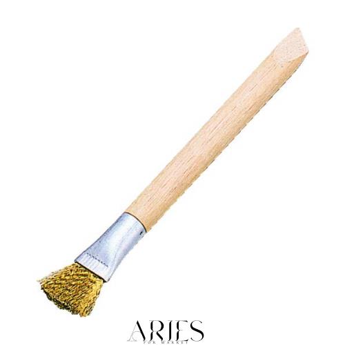 トラスコ中山(TRUSCO) 筆型ブラシ 木柄 真鍮 線径0.14mm 全長165mm 長時間の細かい研磨作業に 手に持ちやすい 折れにくい 50本 【ケース