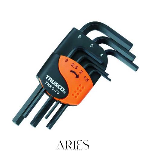 TRUSCO(トラスコ) 六角棒レンチセット ショートタイプ 7本組 TRRS-7S × 10S 【ケース販売】