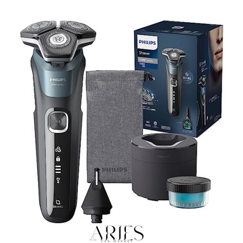 フィリップス 電気シェーバー 5000シリーズ 洗浄機付きモデル 電動 髭剃り メンズ (45枚刃・回転式/Skin IQ テクノロジー・お風呂剃り ＆
