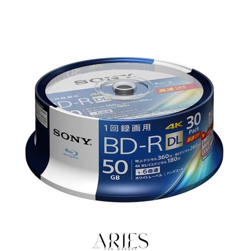 ソニー(SONY) 【30枚(地デジ約6時間)】 ソニー / 30枚入り / ビデオ用ブルーレイディスク / 1回録画用 / BD-R / 1枚あたり50GB(地デジ約6