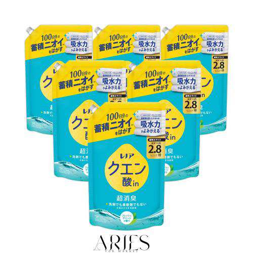 [ケース販売] レノア クエン酸in 超消臭 すすぎ消臭剤 フレッシュグリーン 詰め替え 1080mLx6袋の通販は